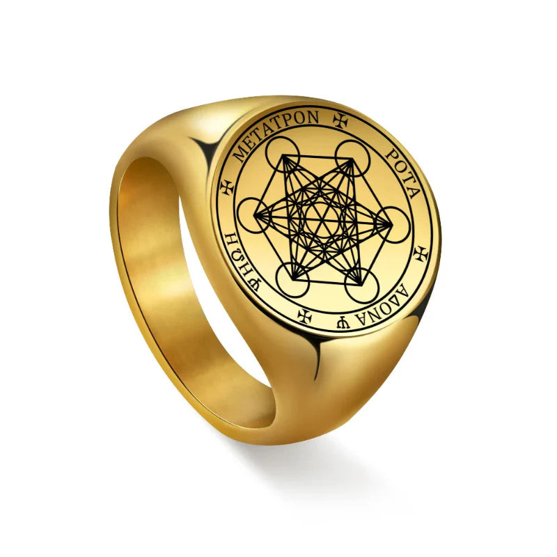 Metatron's Cube Ring gold b
