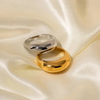 Elegant Wide Water Drop Ring in silver