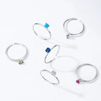 Colored Zircon Birthstone Band Ring