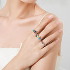Colored Zircon Birthstone Band Ring