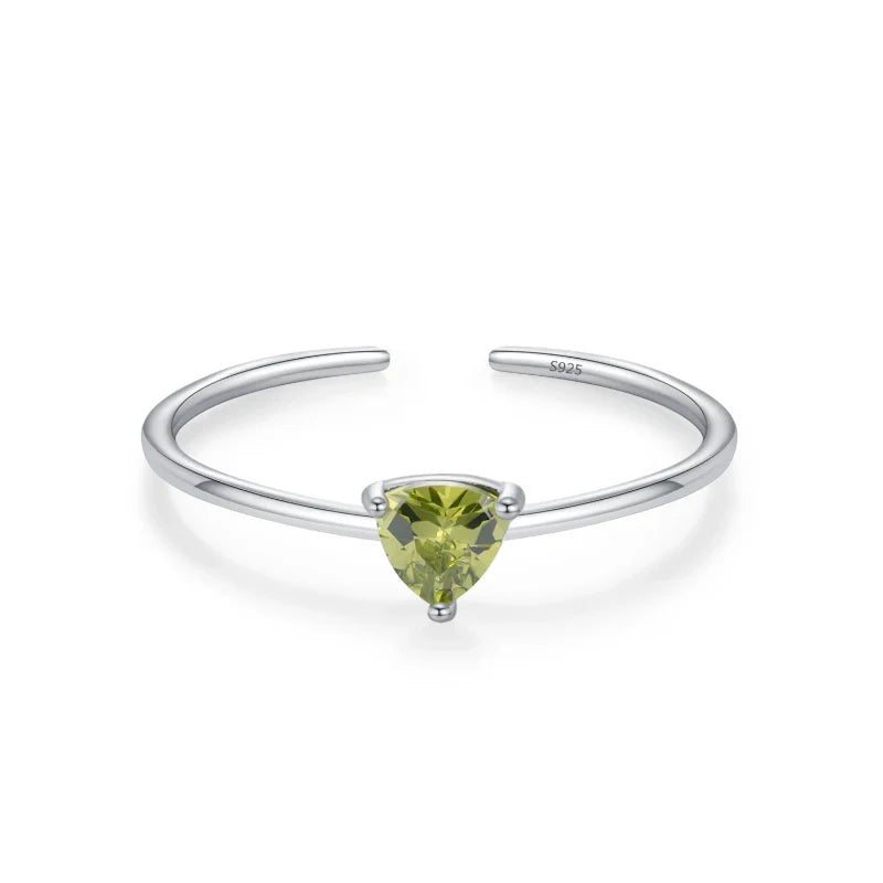 Colored Zircon Birthstone Band Ring