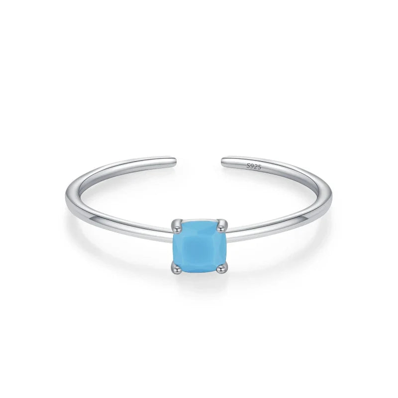Colored Zircon Birthstone Band Ring