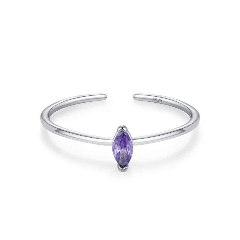 Colored Zircon Birthstone Band Ring