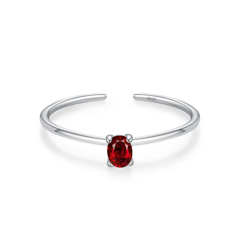 Colored Zircon Birthstone Band Ring