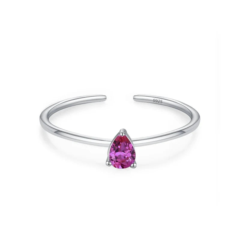 Colored Zircon Birthstone Band Ring