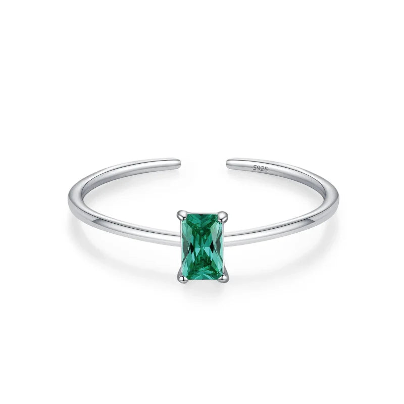 Colored Zircon Birthstone Band Ring