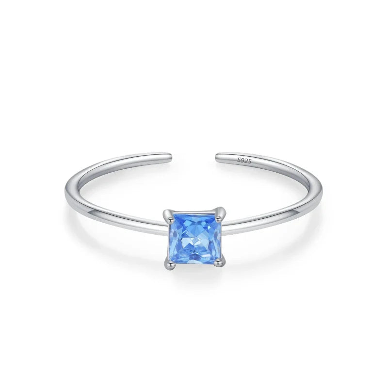 Colored Zircon Birthstone Band Ring