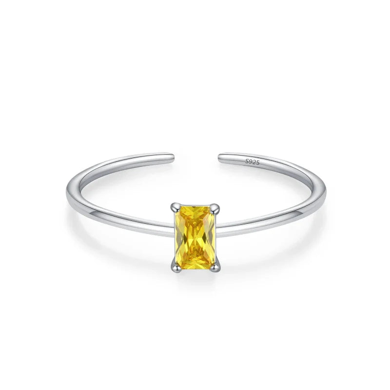 Colored Zircon Birthstone Band Ring