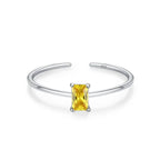 Colored Zircon Birthstone Band Ring