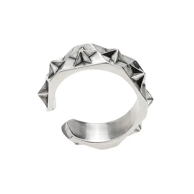 Engraved Star Band Ring