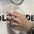 Engraved Star Band Ring