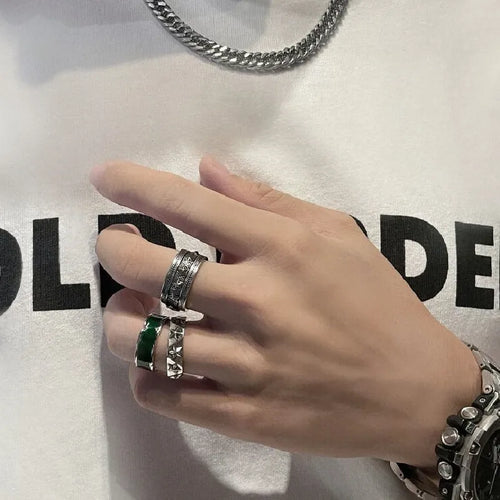 Engraved Star Band Ring