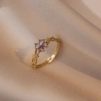 Fine Flower Zircon Ring