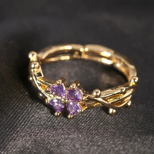 Fine Flower Zircon Ring
