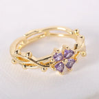 Fine Flower Zircon Ring