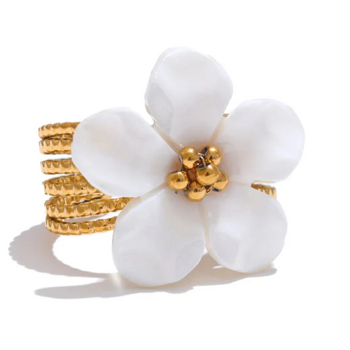 White Flower Ring