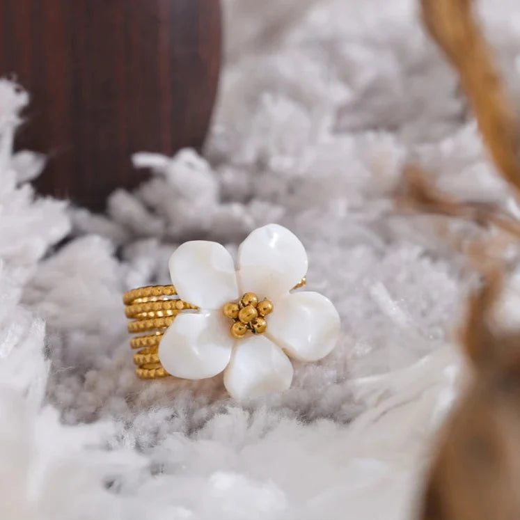 White Flower Ring