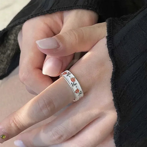 Tulip Flower Band Ring