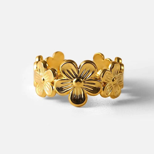 Ring with Gold Flowers
