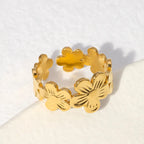 Ring with Gold Flowers