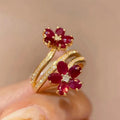 Red Flowers and Zircon Ring