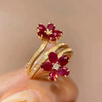 Red Flowers and Zircon Ring