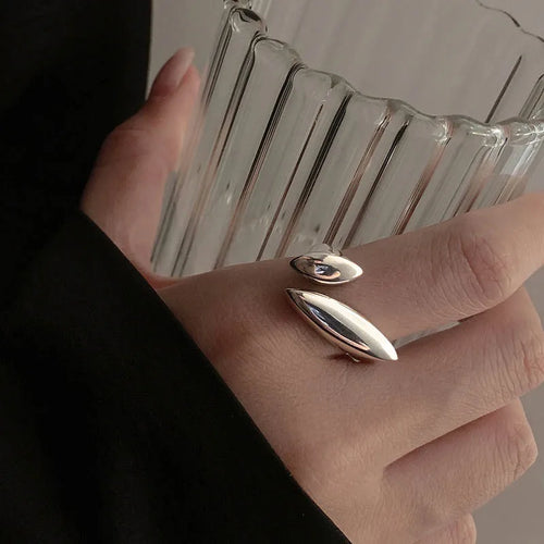 Silver Water Drop Band Ring