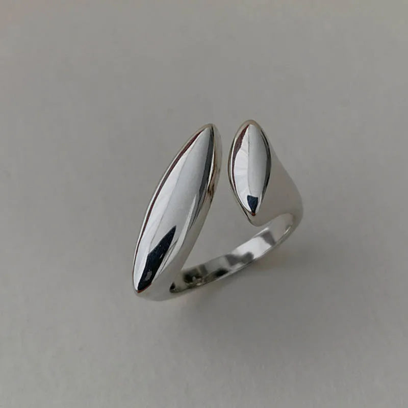 Silver Water Drop Band Ring