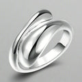 Silver Hollow Water Drop Ring