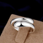 Silver Hollow Water Drop Ring