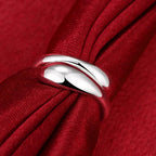 Silver Hollow Water Drop Ring