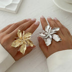 Ring Large Flower Band Silver