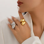 Large Asymmetric Teardrop Ring in Silver