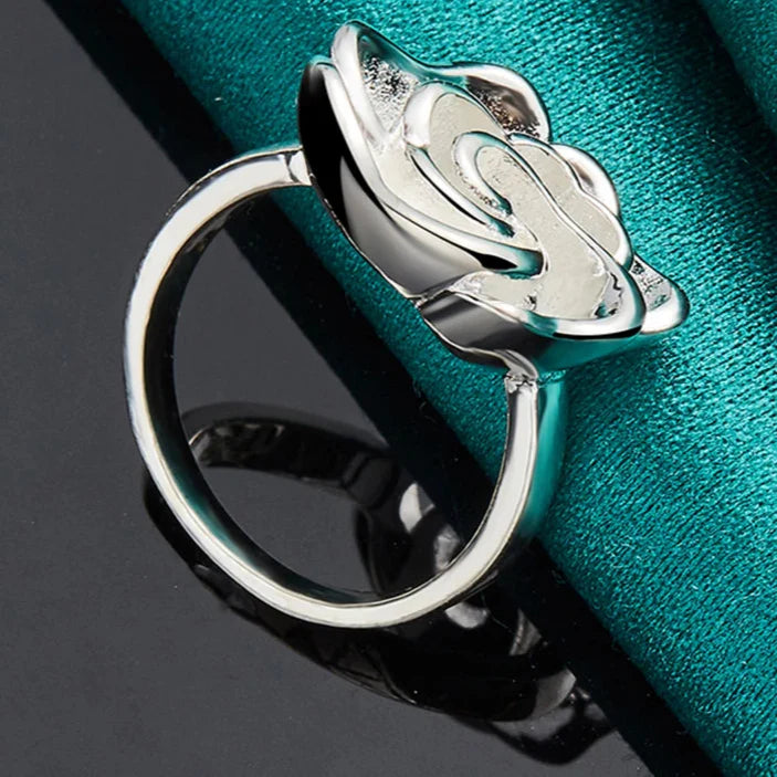 Large Flower Silver Ring