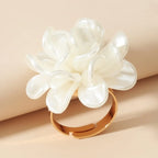 White Large Flower Ring