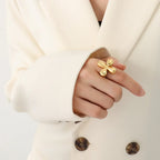 Vintage Style Large Flower Band Ring
