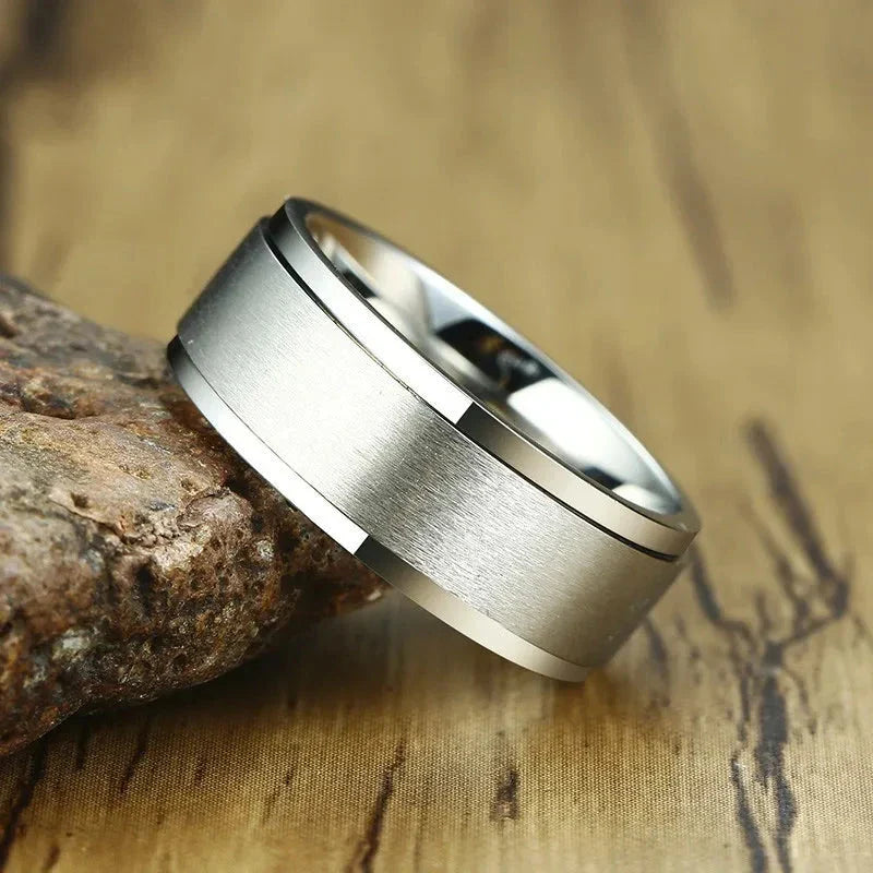 Men's Spinner Anti-Stress Ring silver