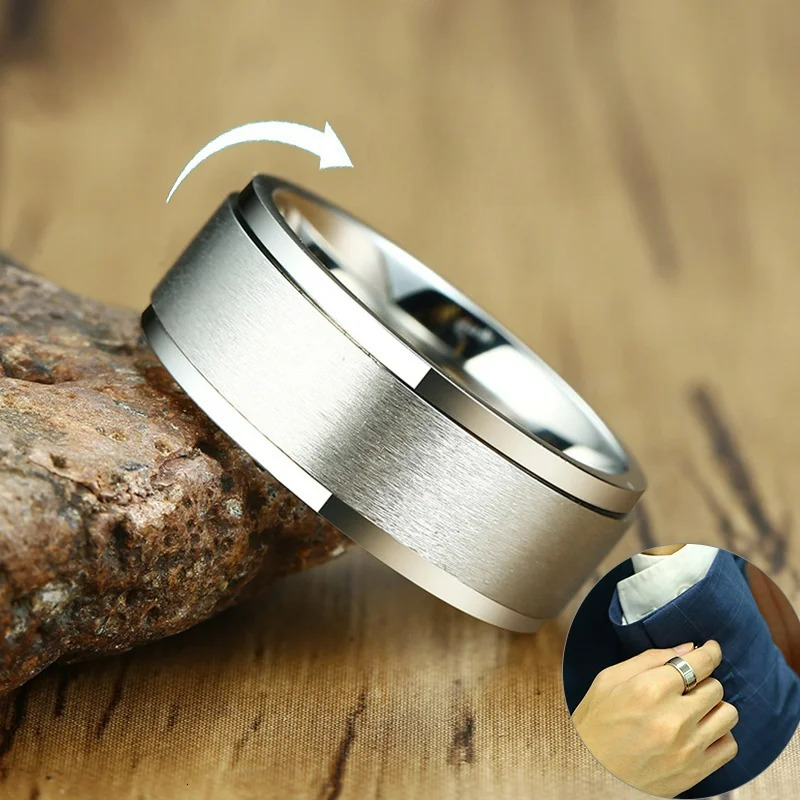 Men's Spinner Anti-Stress Ring silver