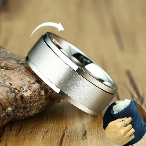 Men's Spinner Anti-Stress Ring silver