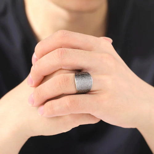 Men's Ring Metatron's Cube Silver