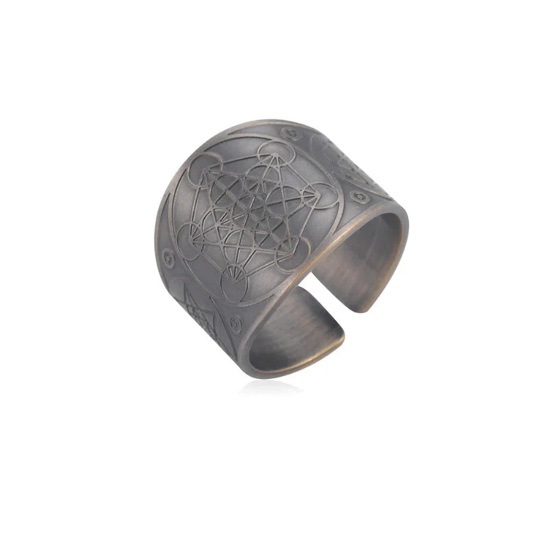 Men's Ring Metatron's Cube Silver 