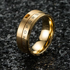 Anti-Stress Spinning Letter Ring Gold
