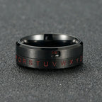 Anti-Stress Spinning Letter Ring Black