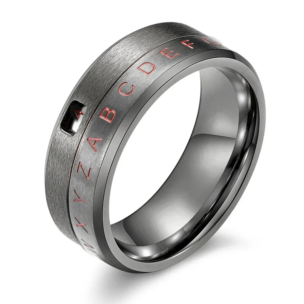 Anti-Stress Spinning Letter Ring Black