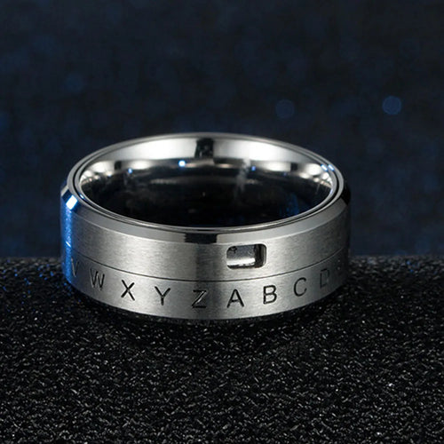 Anti-Stress Spinning Letter Ring Silver