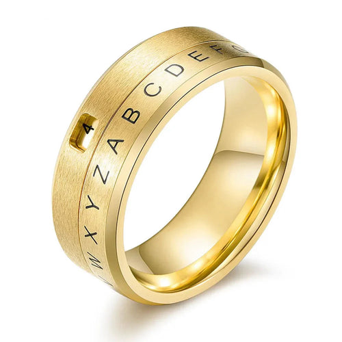 Anti-Stress Spinning Letter Ring Gold