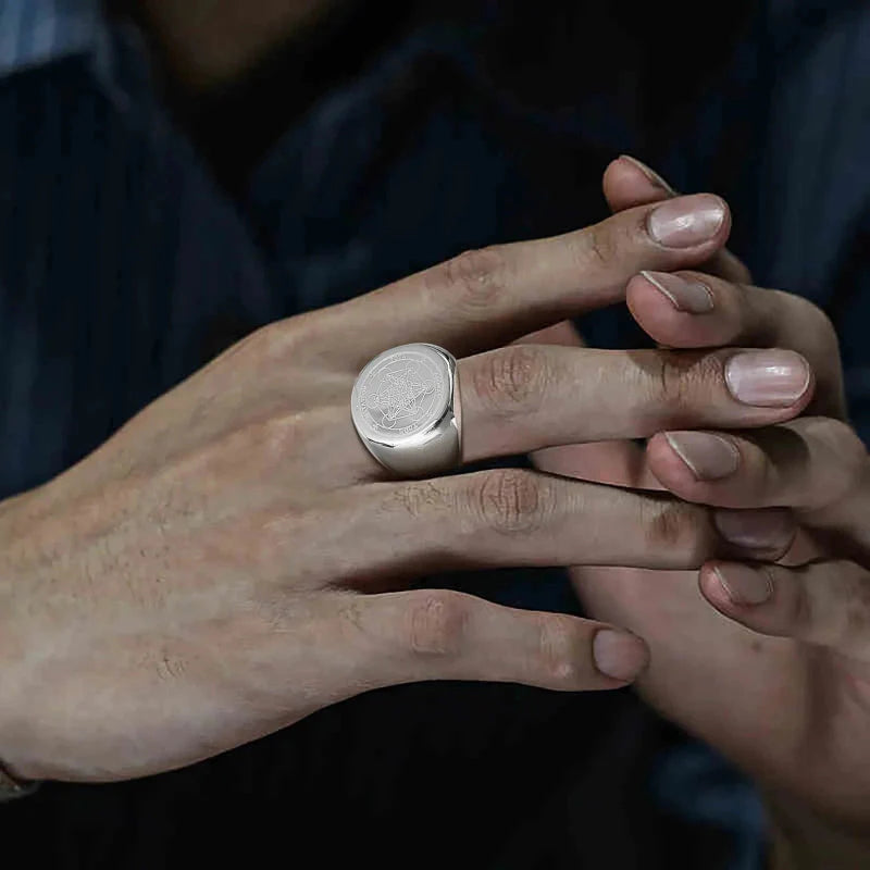 Silver Metatron’s Cube Ring