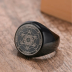 Black Metatron’s Cube Ring