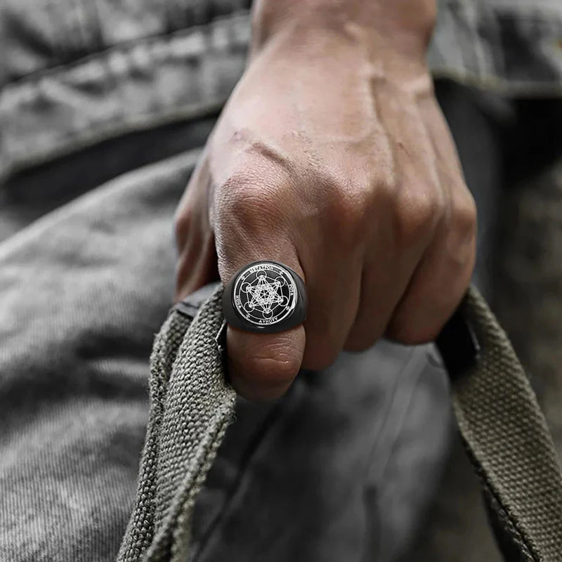 Black Metatron’s Cube Ring