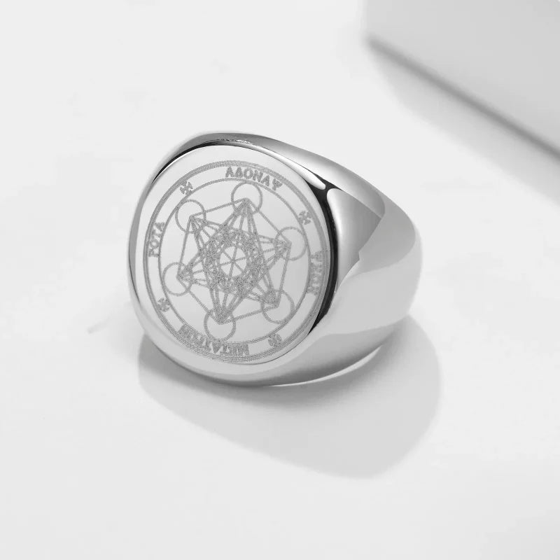 Silver Metatron’s Cube Ring